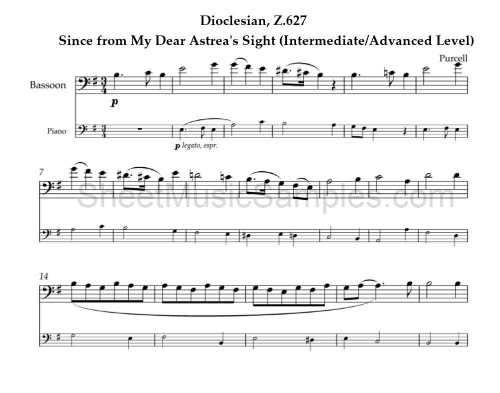 Dioclesian, Z.627 - Since from My Dear Astrea's Sight (Intermediate/Advanced Level)