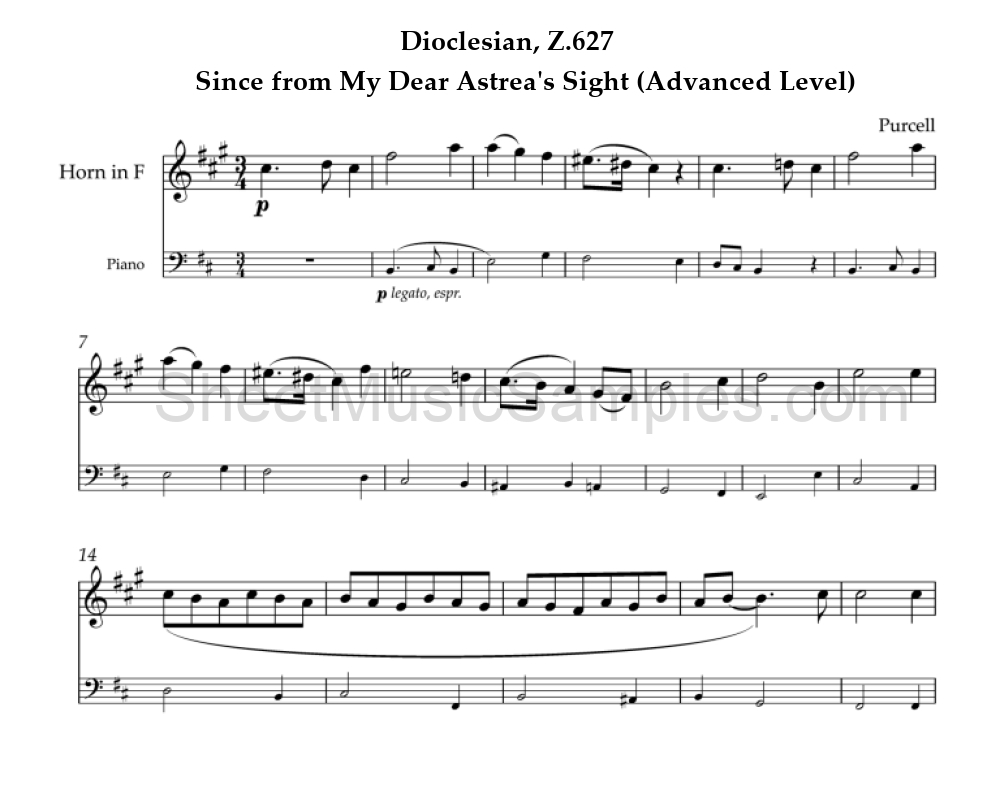 Dioclesian, Z.627 - Since from My Dear Astrea's Sight (Advanced Level)