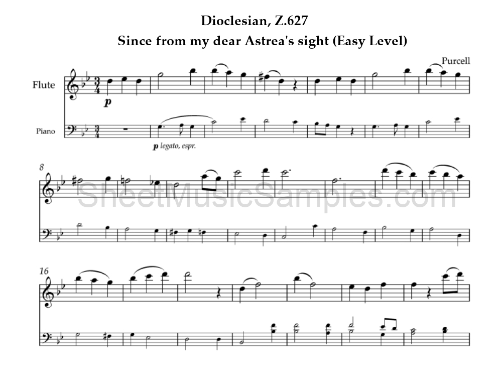 Dioclesian, Z.627 - Since from my dear Astrea's sight (Easy Level)