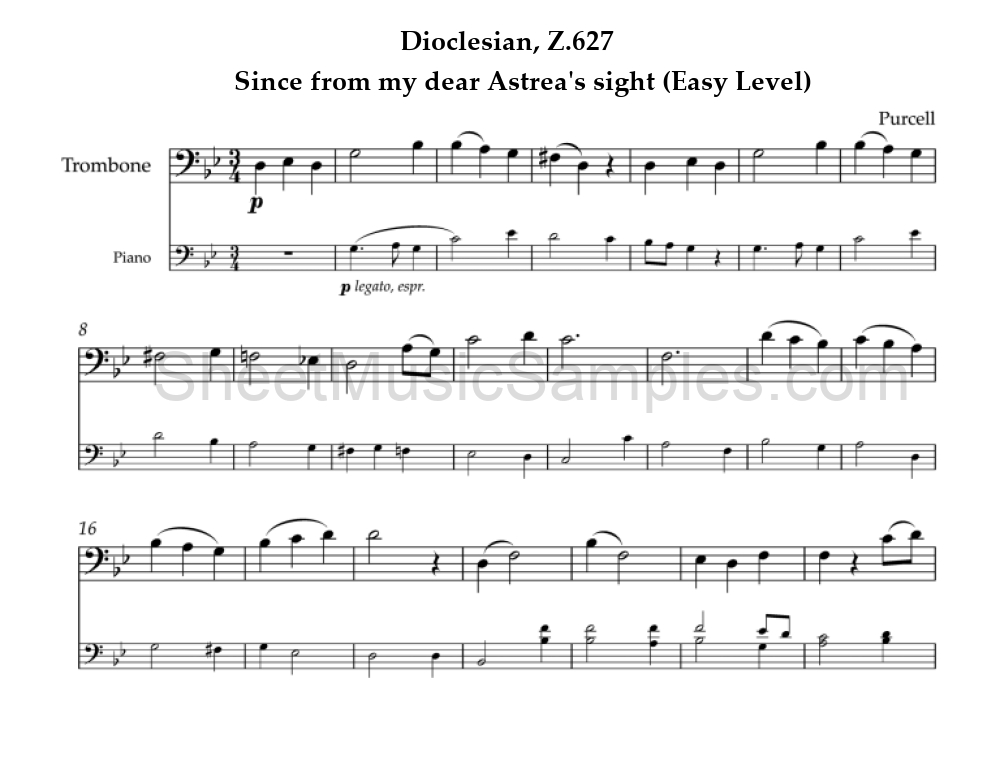 Dioclesian, Z.627 - Since from my dear Astrea's sight (Easy Level)