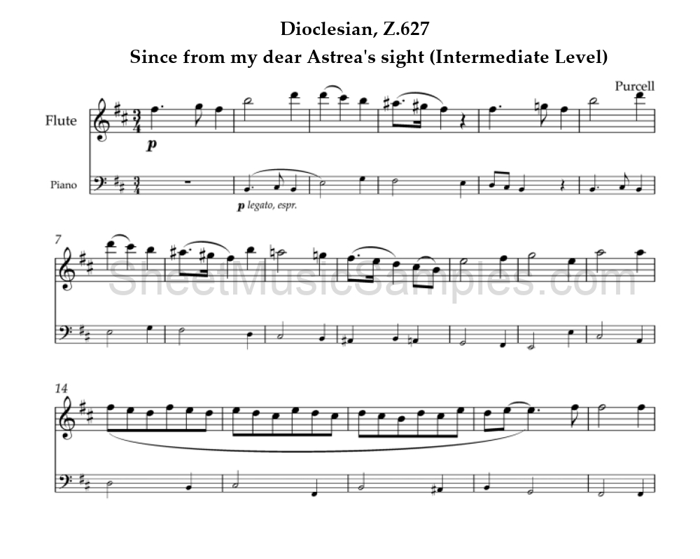 Dioclesian, Z.627 - Since from my dear Astrea's sight (Intermediate Level)