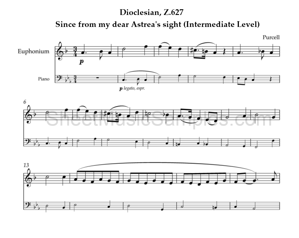 Dioclesian, Z.627 - Since from my dear Astrea's sight (Intermediate Level)