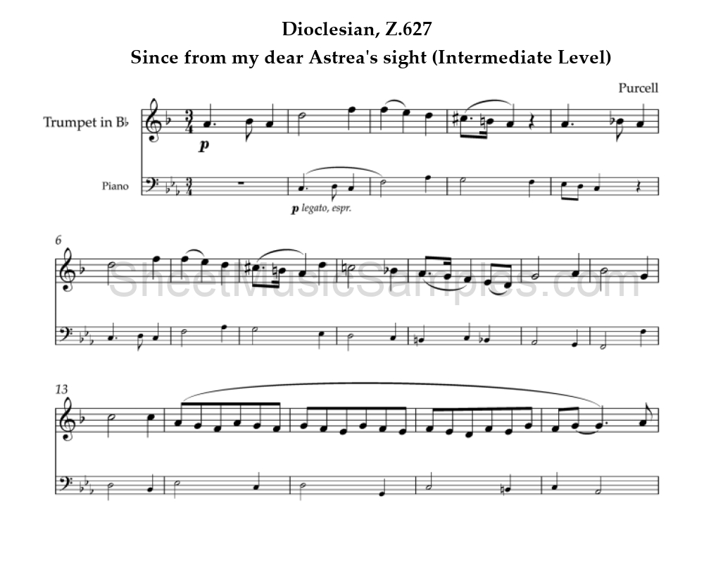 Dioclesian, Z.627 - Since from my dear Astrea's sight (Intermediate Level)