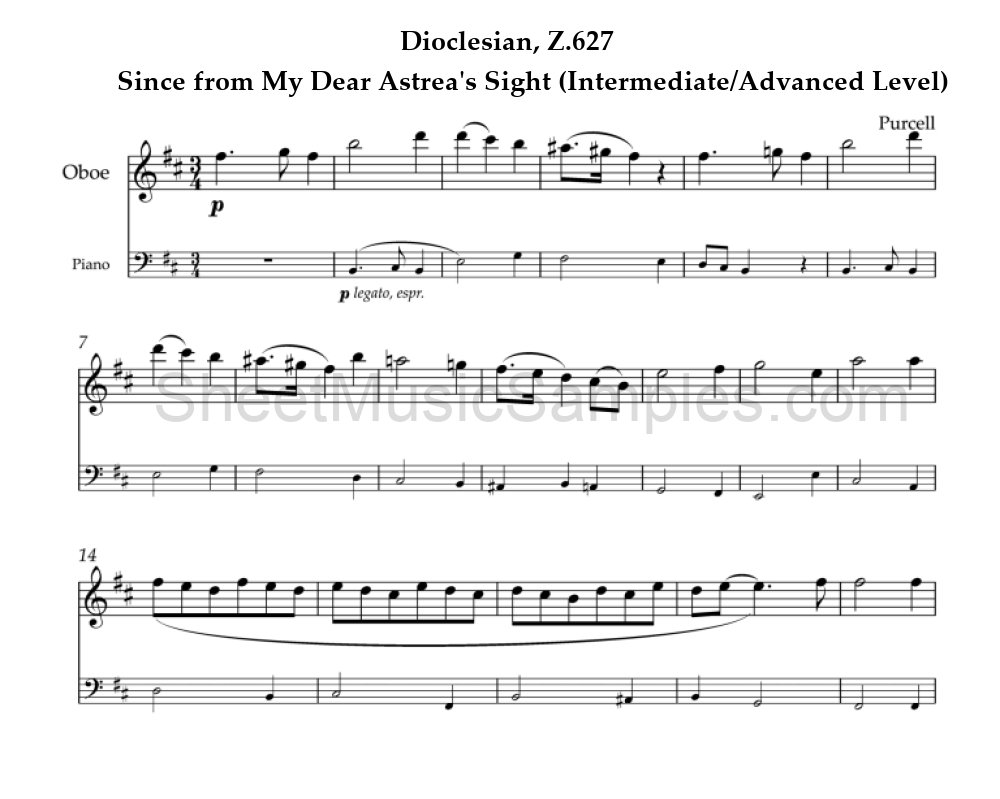 Dioclesian, Z.627 - Since from My Dear Astrea's Sight (Intermediate/Advanced Level)