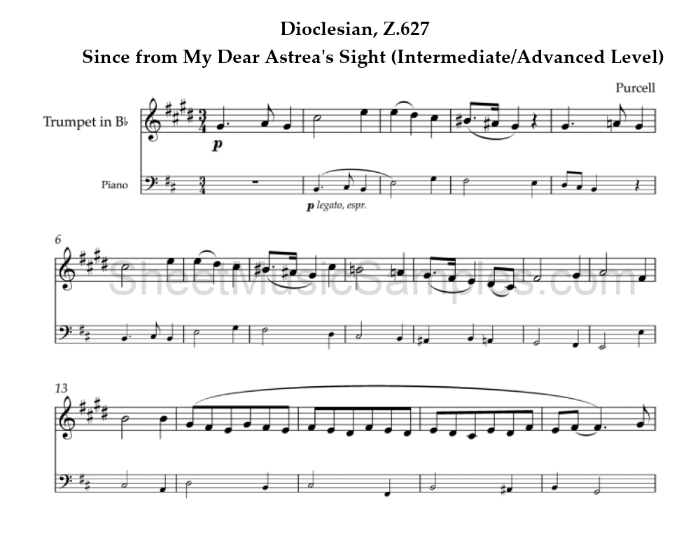 Dioclesian, Z.627 - Since from My Dear Astrea's Sight (Intermediate/Advanced Level)