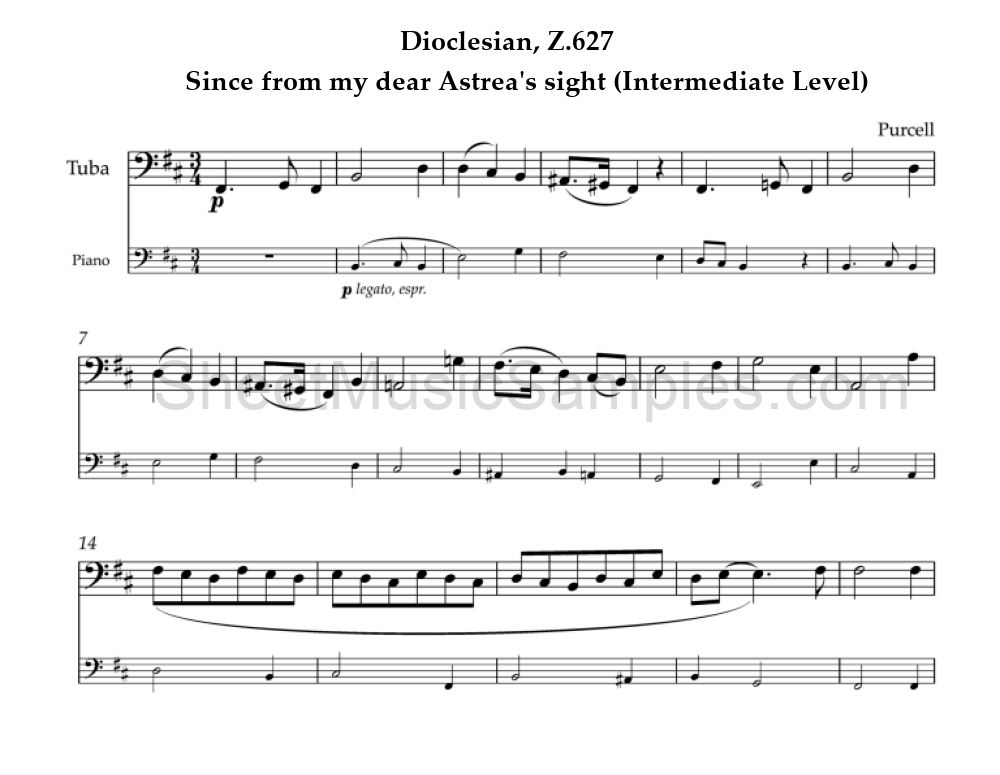 Dioclesian, Z.627 - Since from my dear Astrea's sight (Intermediate Level)