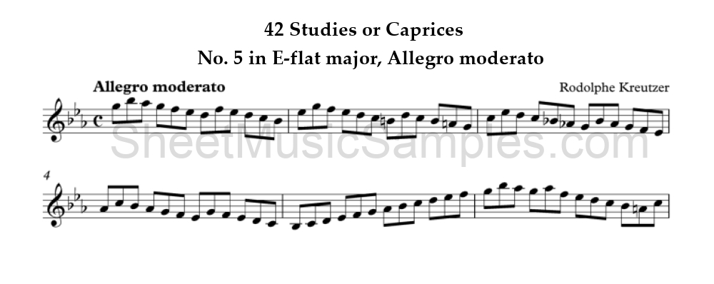 42 Studies or Caprices - No. 5 in E-flat major, Allegro moderato