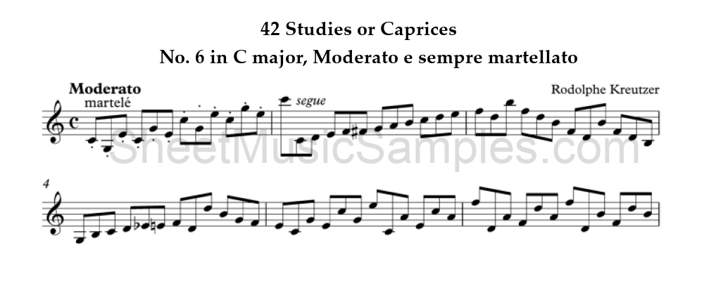 42 Studies or Caprices - No. 6 in C major, Moderato e sempre martellato