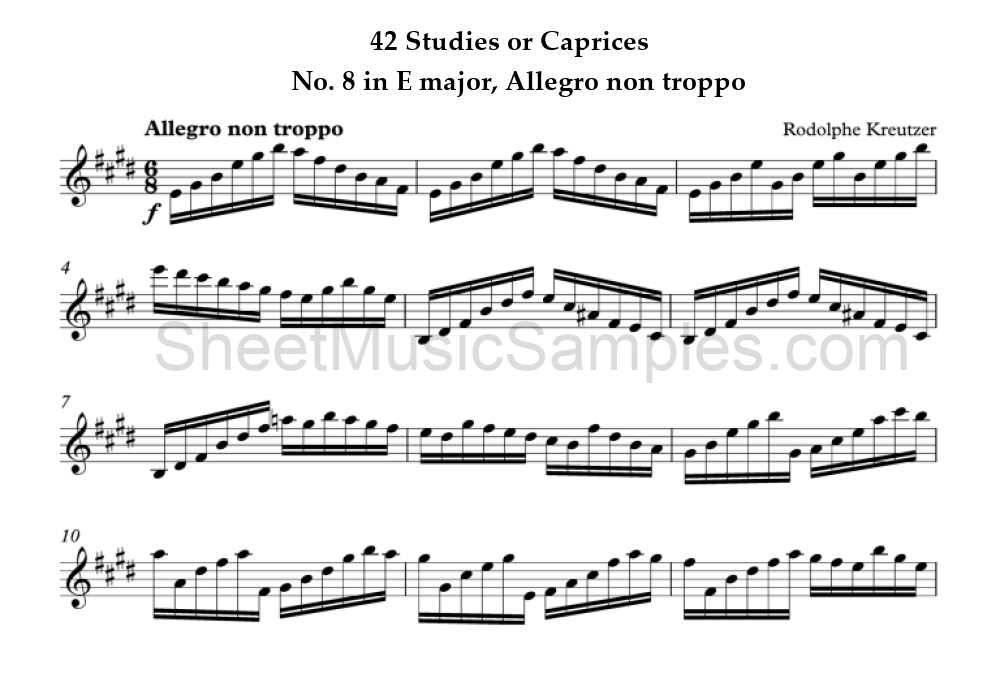 42 Studies or Caprices - No. 8 in E major, Allegro non troppo