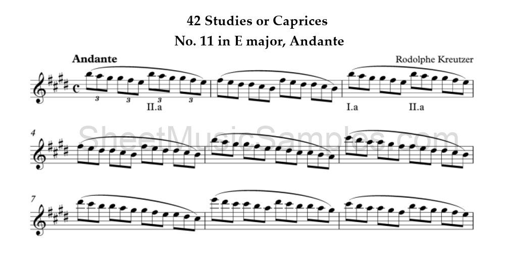 42 Studies or Caprices - No. 11 in E major, Andante