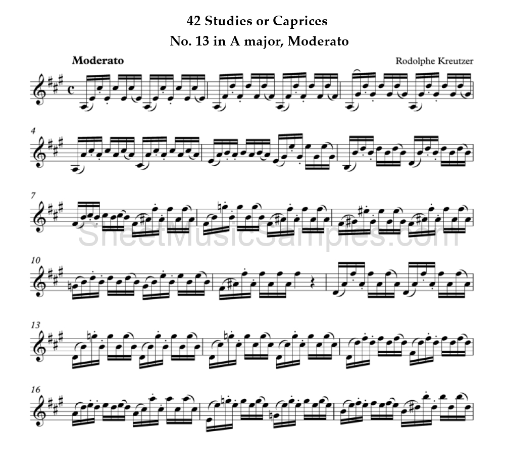 42 Studies or Caprices - No. 13 in A major, Moderato