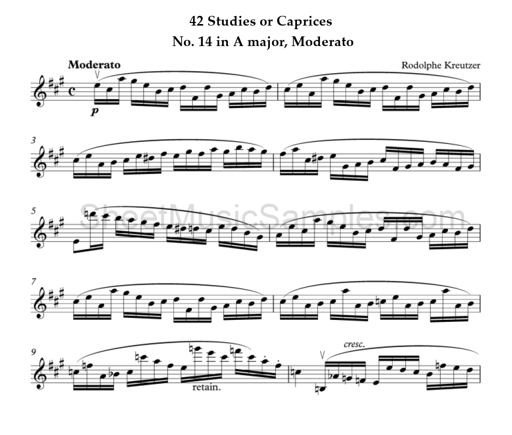 42 Studies or Caprices - No. 14 in A major, Moderato