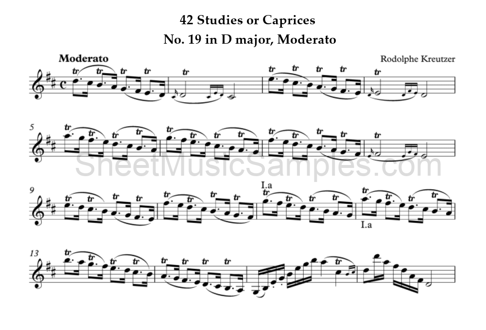 42 Studies or Caprices - No. 19 in D major, Moderato