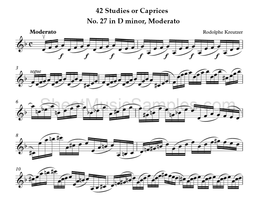 42 Studies or Caprices - No. 27 in D minor, Moderato