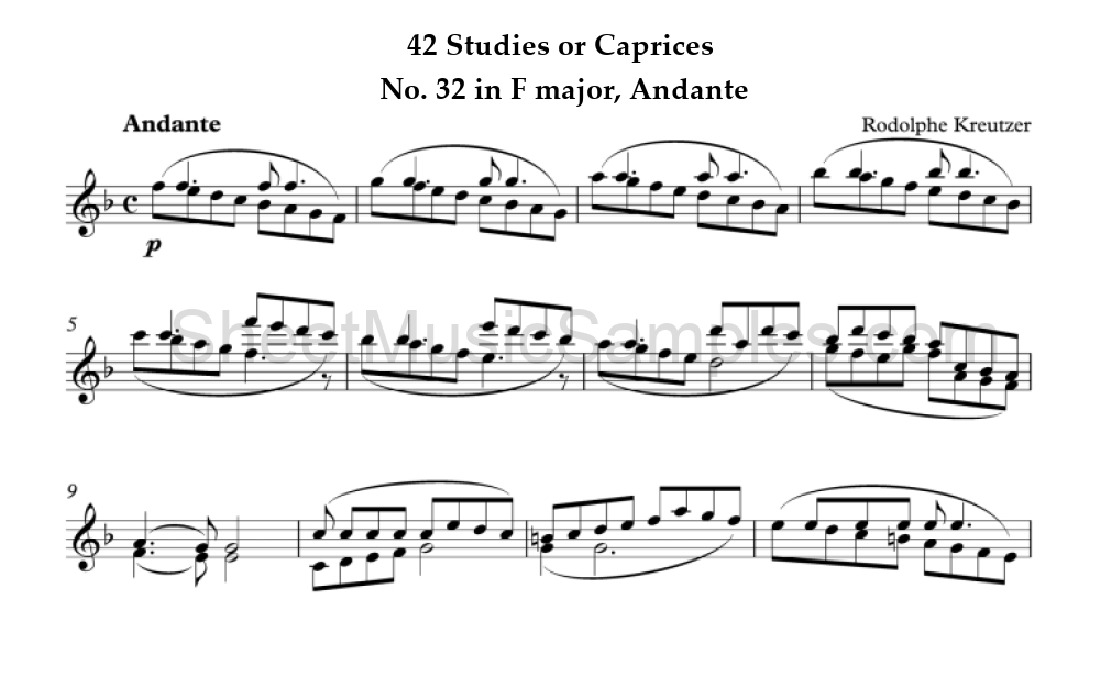 42 Studies or Caprices - No. 32 in F major, Andante