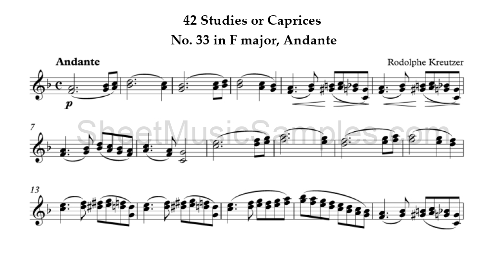 42 Studies or Caprices - No. 33 in F major, Andante