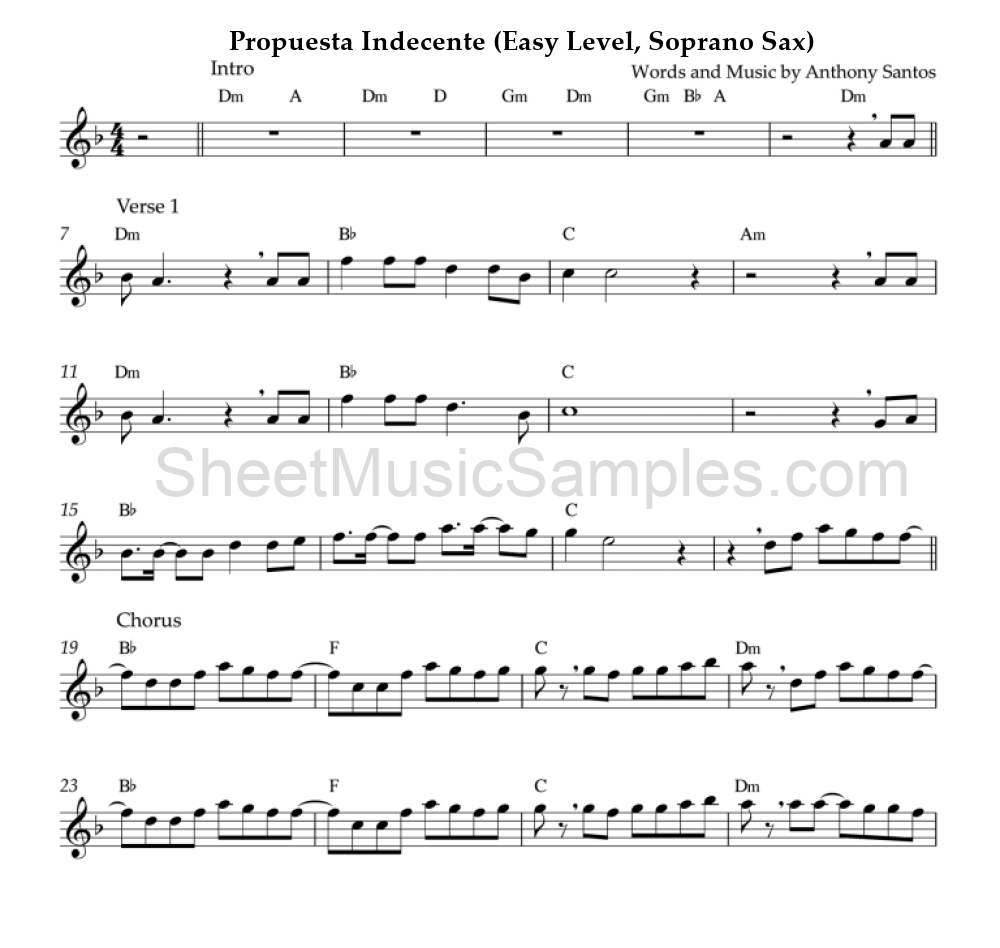 Propuesta Indecente (Easy Level, Soprano Sax)