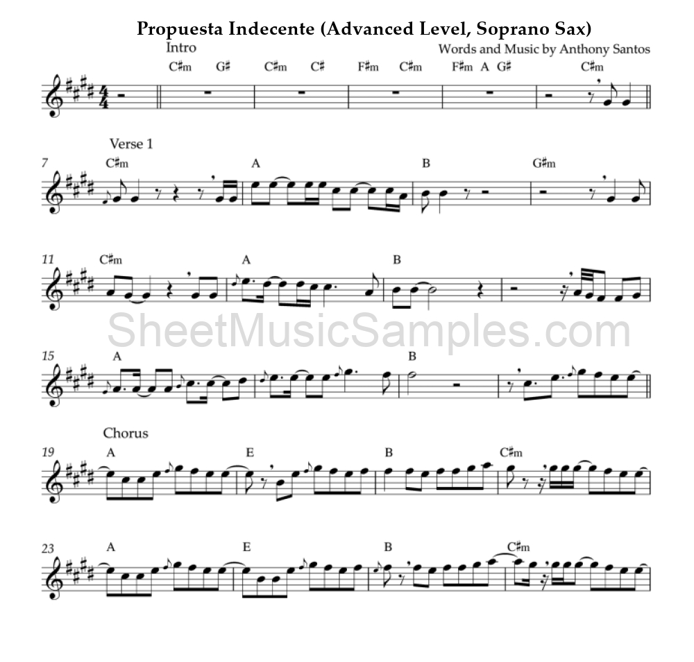 Propuesta Indecente (Advanced Level, Soprano Sax)