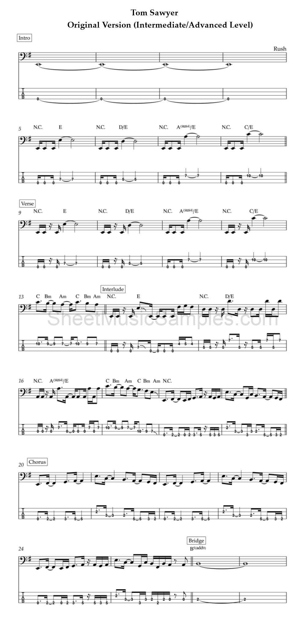 Tom Sawyer - Original Version (Intermediate/Advanced Level)