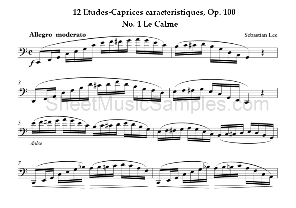 12 Etudes-Caprices caracteristiques, Op. 100 - No. 1 Le Calme