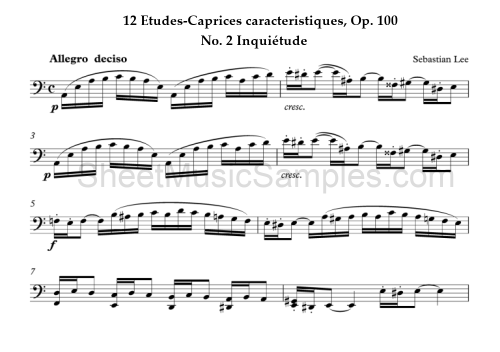 12 Etudes-Caprices caracteristiques, Op. 100 - No. 2 Inquiétude