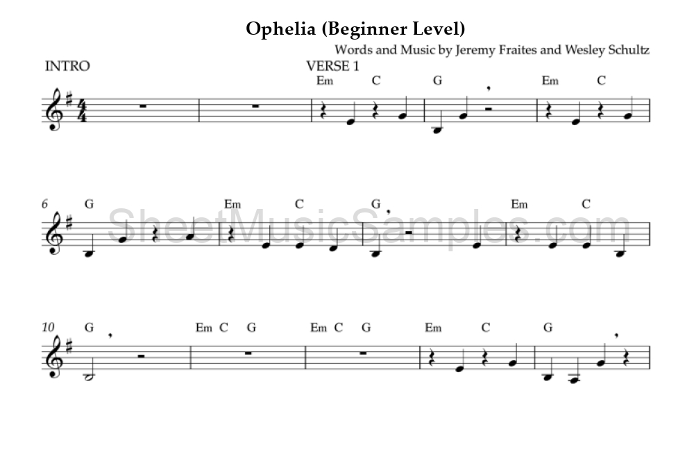 Ophelia (Beginner Level)