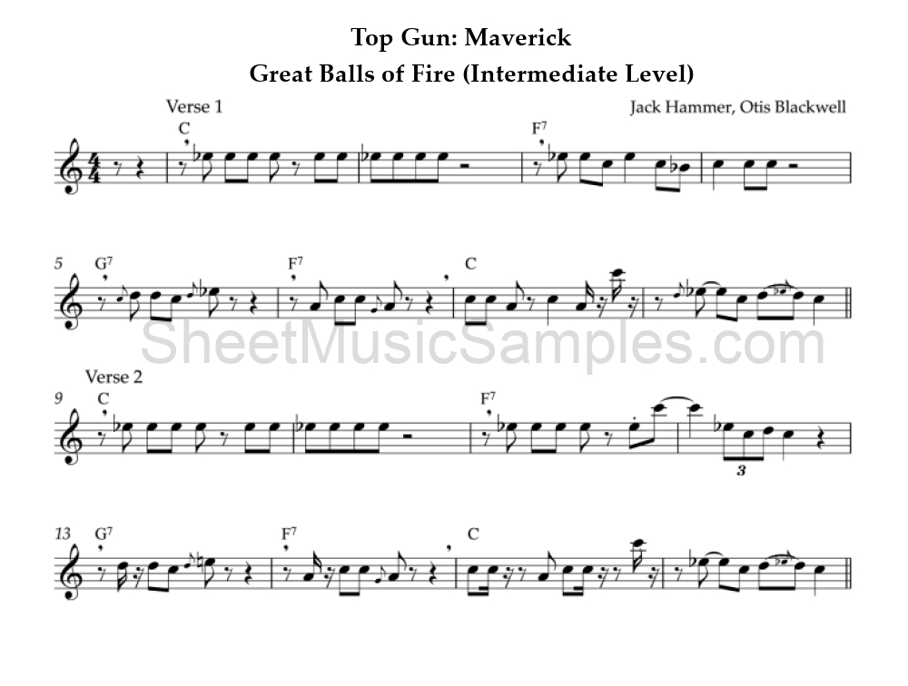 Top Gun: Maverick - Great Balls of Fire (Intermediate Level)