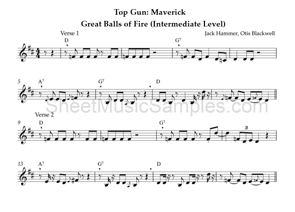 Top Gun: Maverick - Great Balls of Fire (Intermediate Level)