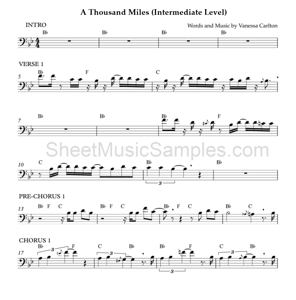 A Thousand Miles (Intermediate Level)