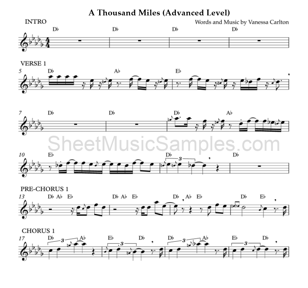 A Thousand Miles (Advanced Level)