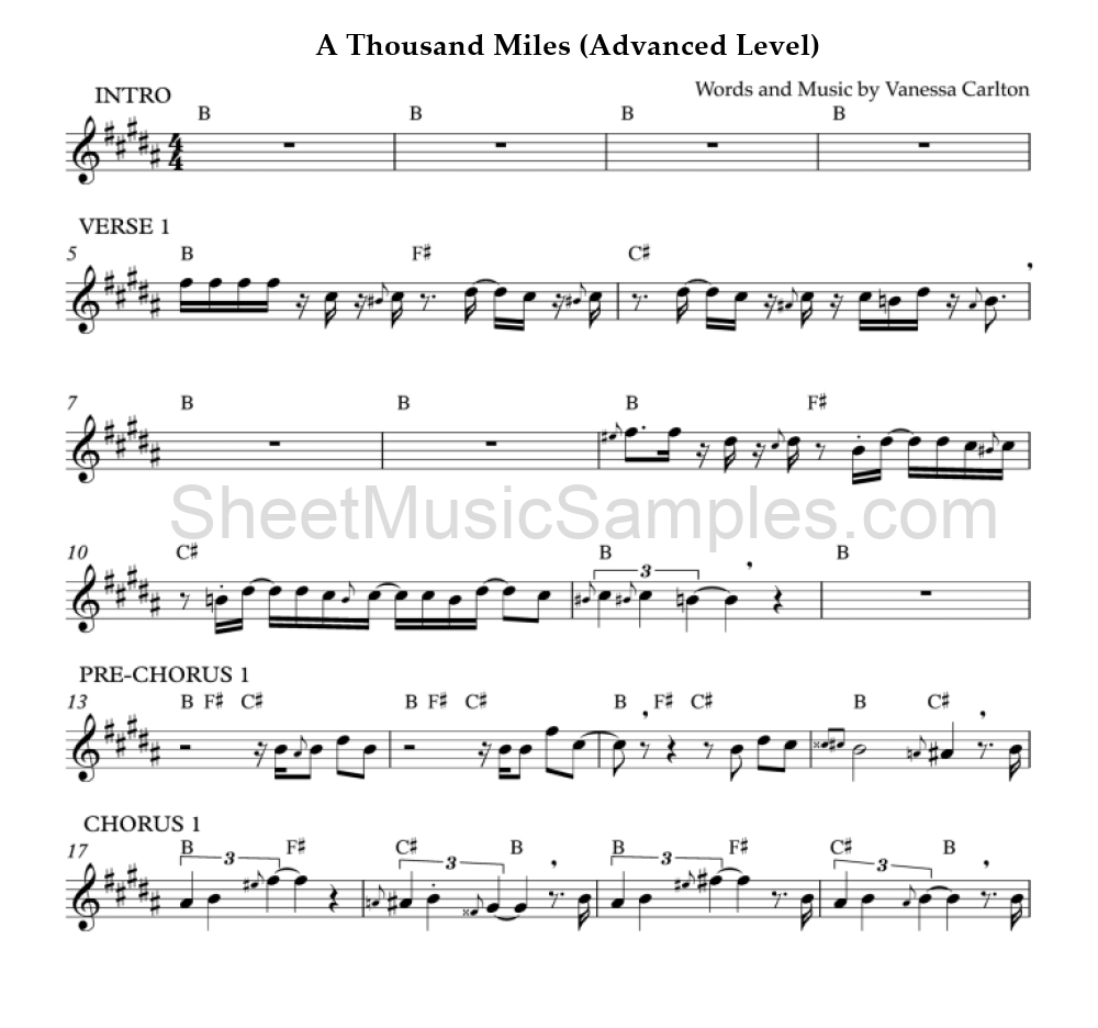 A Thousand Miles (Advanced Level)