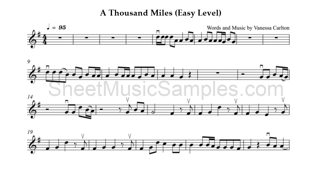 A Thousand Miles (Easy Level)