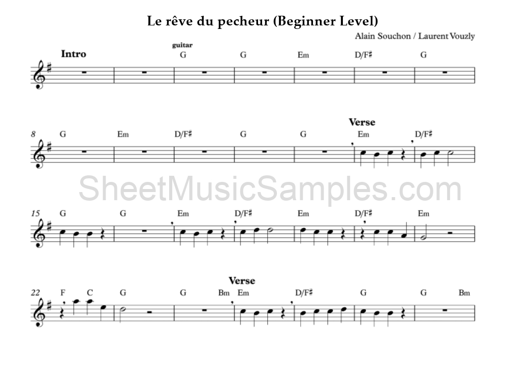 Le rêve du pecheur (Beginner Level)