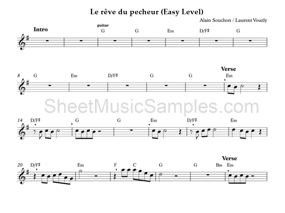 Le rêve du pecheur (Easy Level)