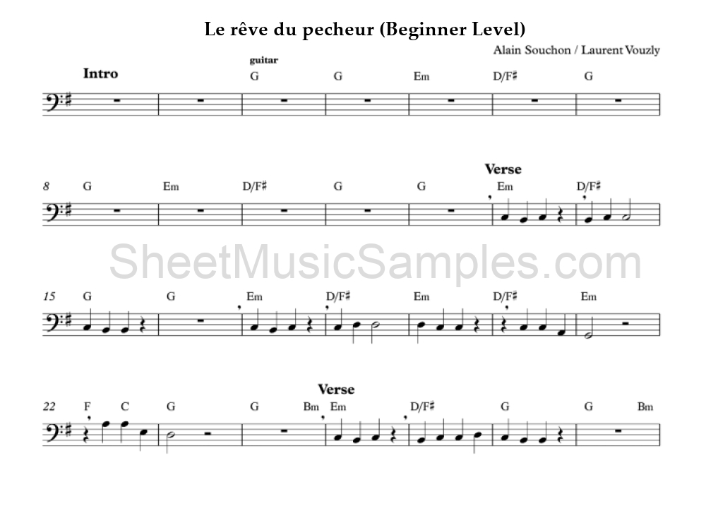 Le rêve du pecheur (Beginner Level)