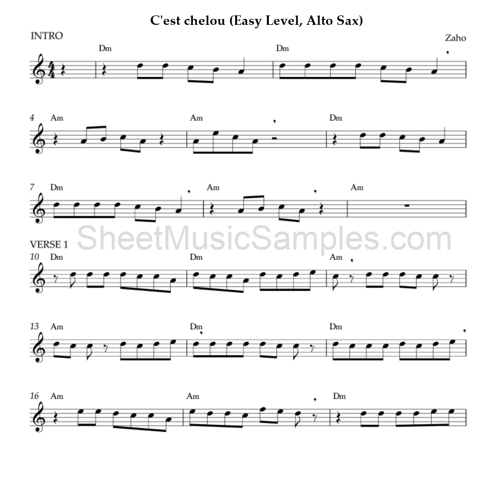 C'est chelou (Easy Level, Alto Sax)