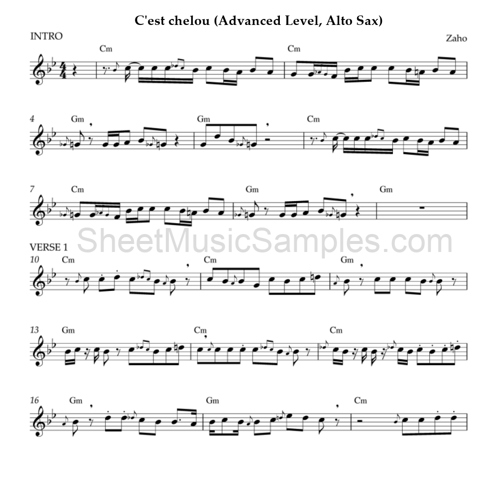 C'est chelou (Advanced Level, Alto Sax)