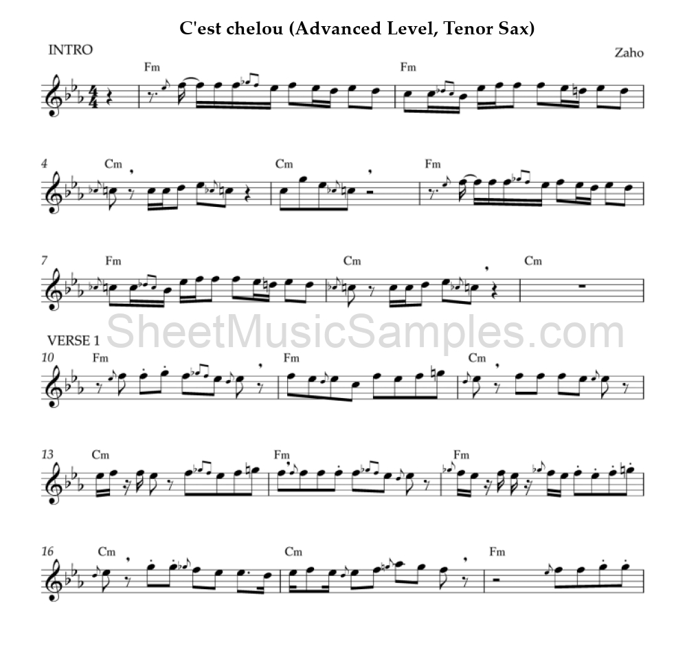 C'est chelou (Advanced Level, Tenor Sax)