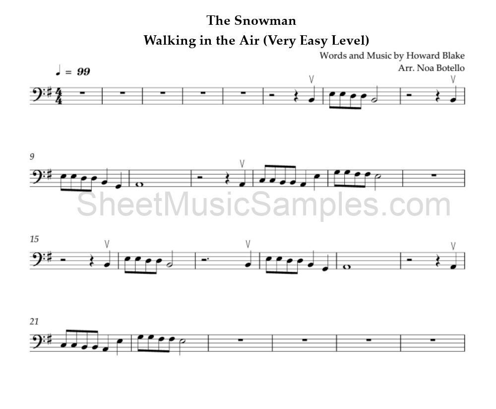 The Snowman - Walking in the Air (Very Easy Level)