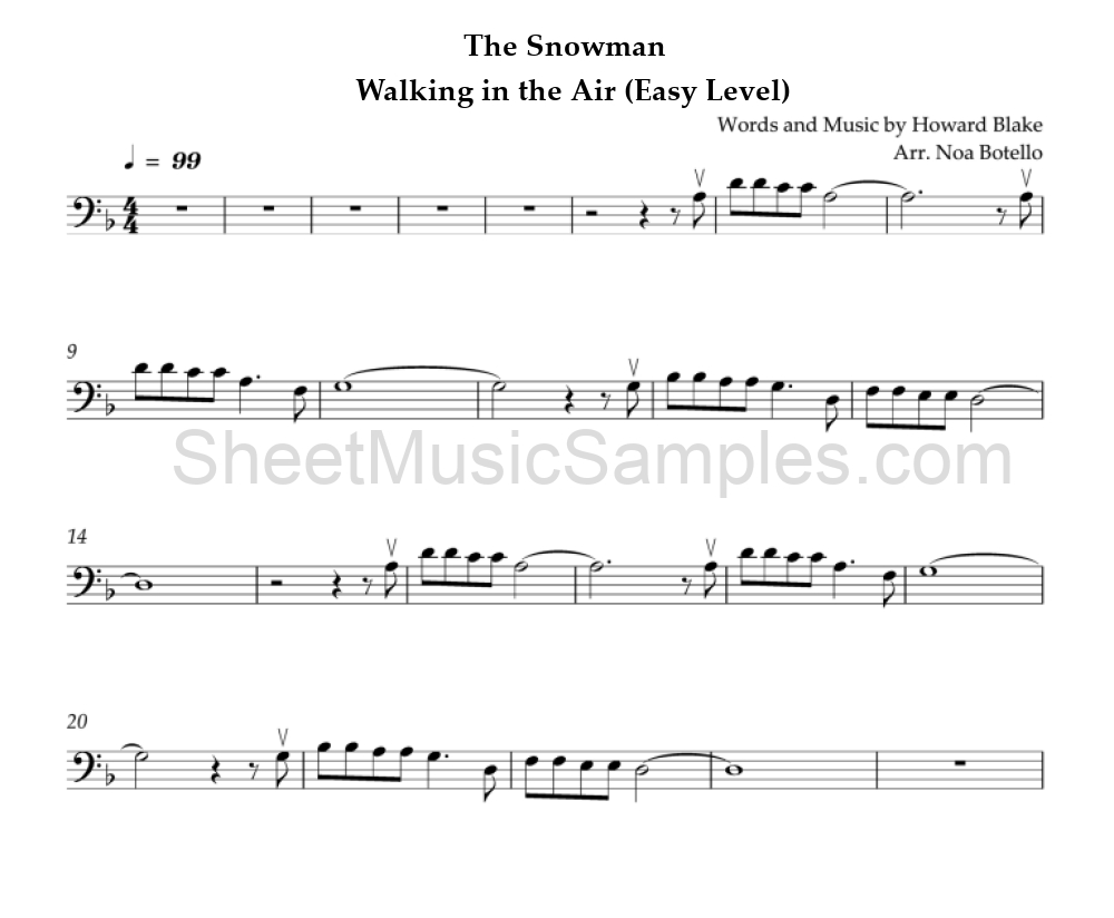 The Snowman - Walking in the Air (Easy Level)
