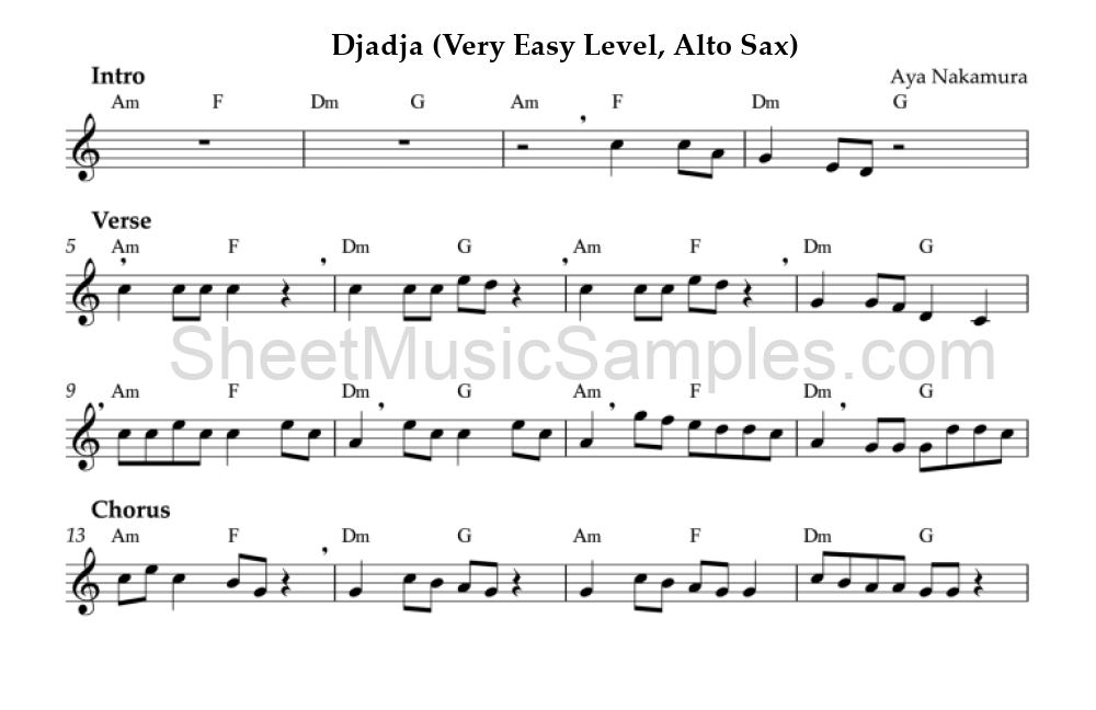 Djadja (Very Easy Level, Alto Sax)