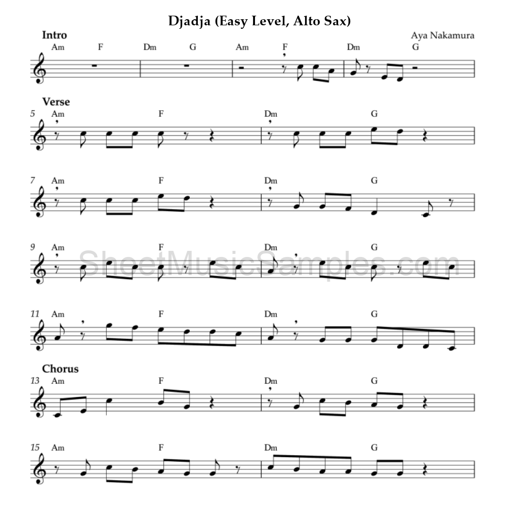 Djadja (Easy Level, Alto Sax)