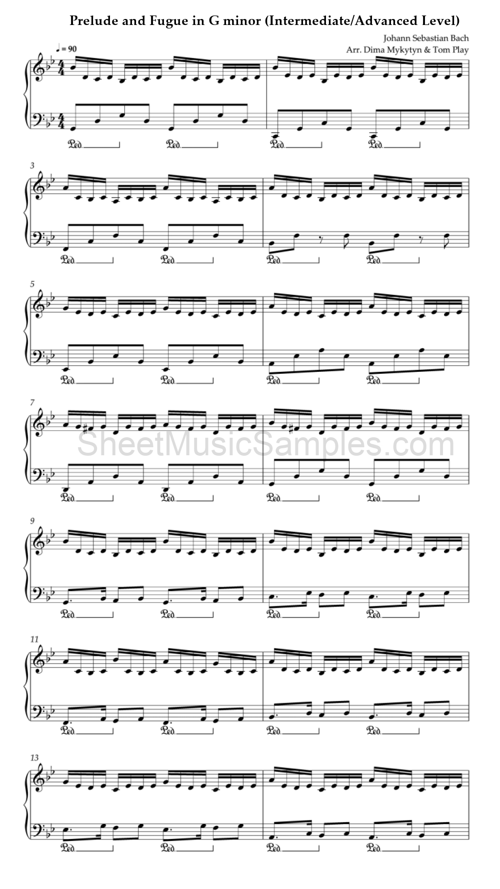 Prelude and Fugue in G minor (Intermediate/Advanced Level)