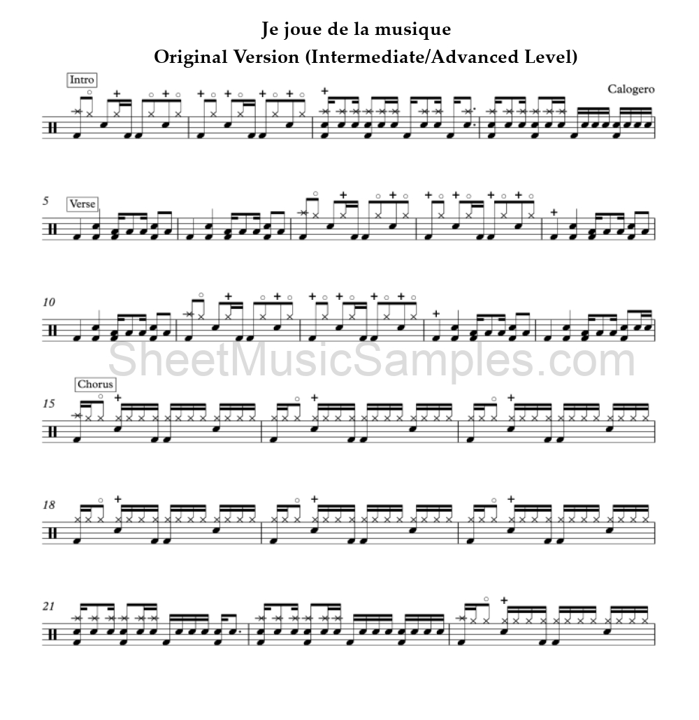 Je joue de la musique - Original Version (Intermediate/Advanced Level)