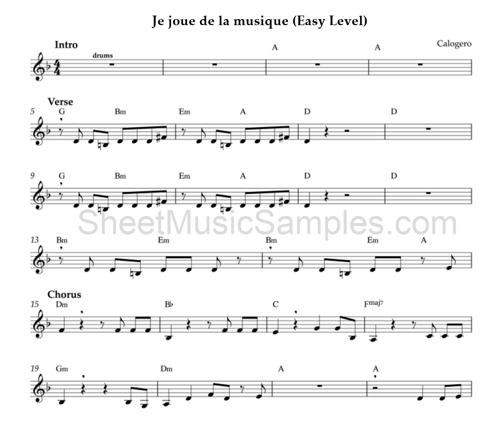 Je joue de la musique (Easy Level)