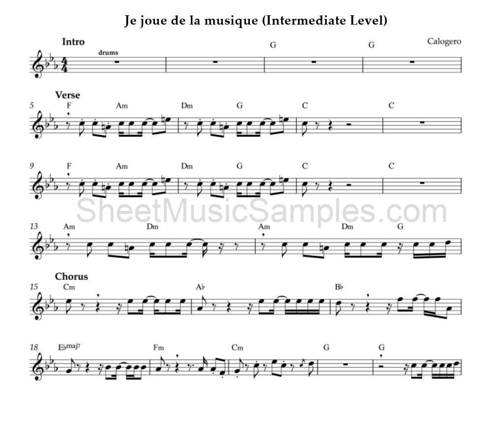 Je joue de la musique (Intermediate Level)