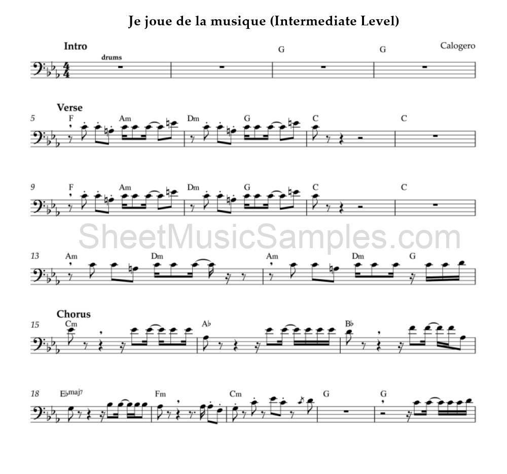 Je joue de la musique (Intermediate Level)