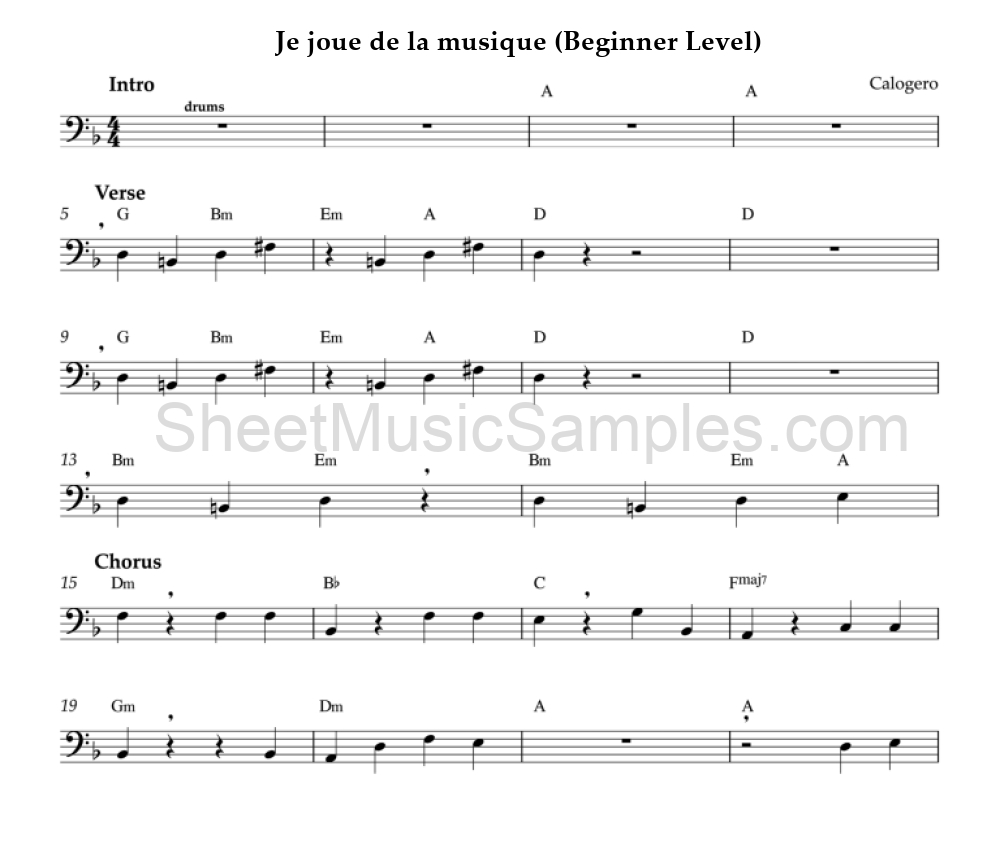 Je joue de la musique (Beginner Level)