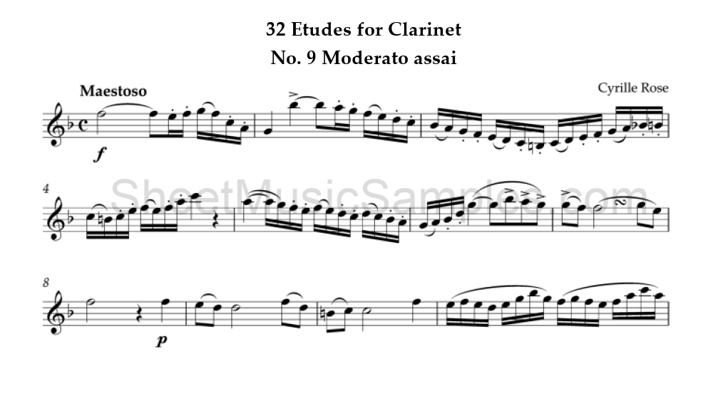 32 Etudes for Clarinet - No. 9 Moderato assai