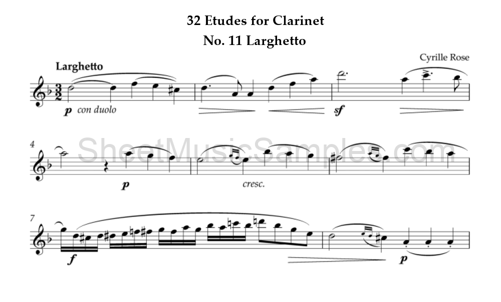 32 Etudes for Clarinet - No. 11 Larghetto